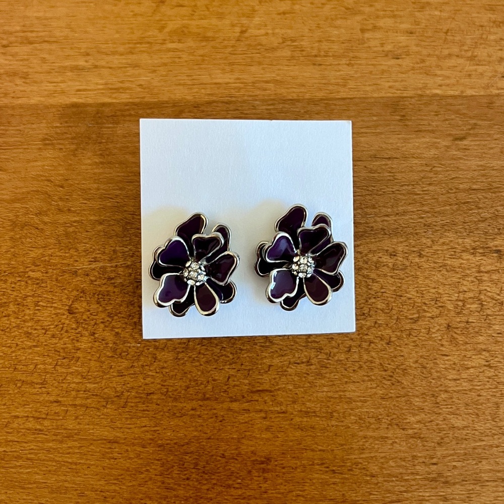 Purple Flower Earrings